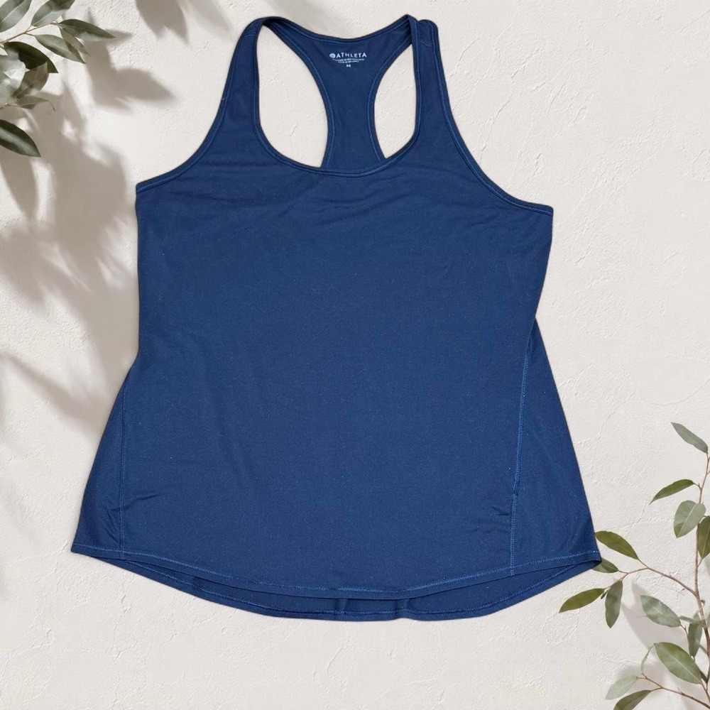 Athleta Navy Blue Racerback Athletic Tank Top Workout Gym Yoga Size M